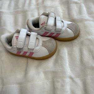 Adidas toddler white and Pink Sneakers